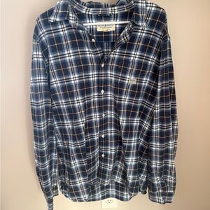Denim & Supply Ralph Lauren Navy and Cream Plaid Shirt